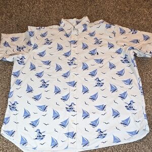 Ralph Lauren Blue Label White and Blue Sailboat Shirt